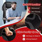 Chaise de jeu e-sport réglable Costway avec appuie-tête rembourré, support lombaire bleu/noir/gris/rouge