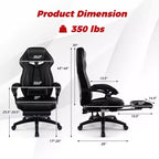 Chaise de jeu e-sport réglable Costway avec appuie-tête rembourré, support lombaire bleu/noir/gris/rouge