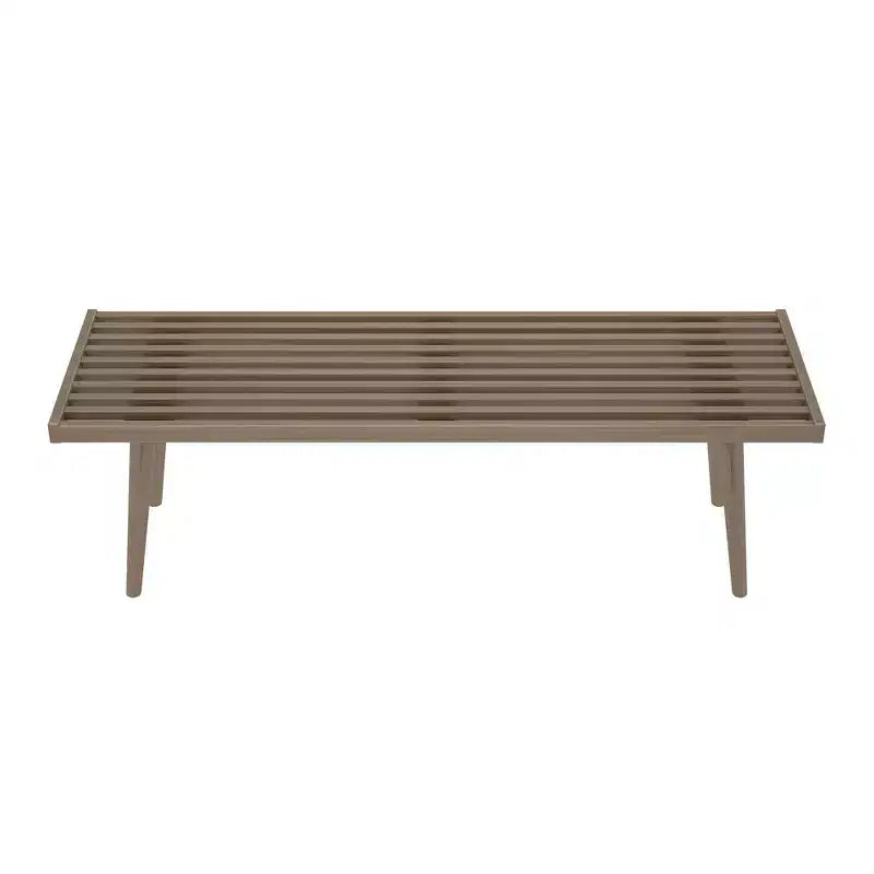 Banc d'entrée en bois massif du milieu du siècle Max & Lily