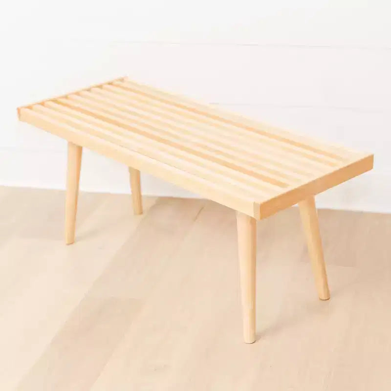Banc d'entrée en bois massif du milieu du siècle Max & Lily