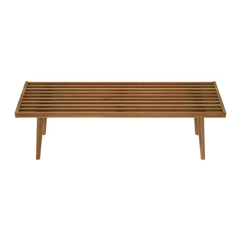 Banc d'entrée en bois massif du milieu du siècle Max & Lily