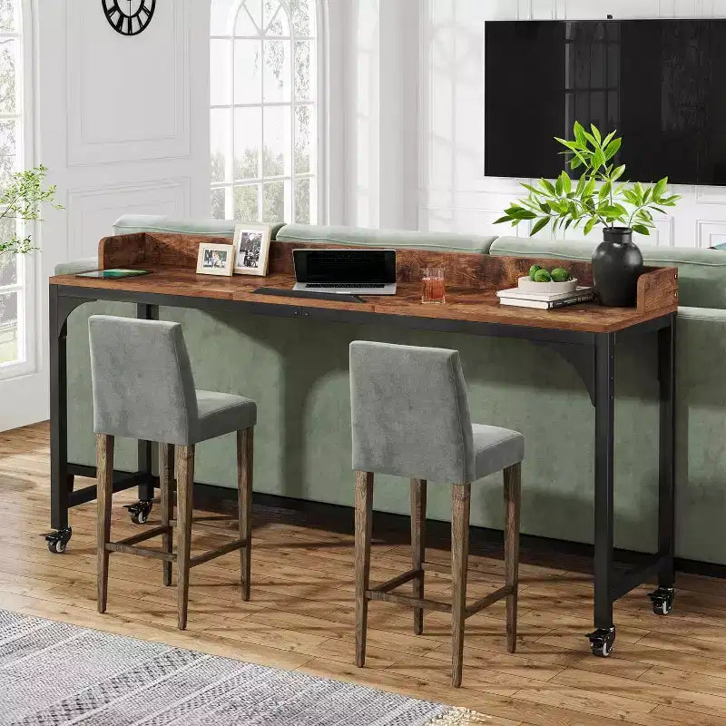 Lantine Queen Size Overbed Table, Over Bed Desk with Adjustable Tilt Stand, Mobile Laptop Cart Computer Desk for Home and Hospital