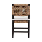 Chaise de salle à manger Alise Modern Bohemian bali & pari en bois d'acajou brun foncé et jonc de mer