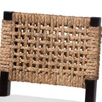 Chaise de salle à manger Alise Modern Bohemian bali & pari en bois d'acajou brun foncé et jonc de mer