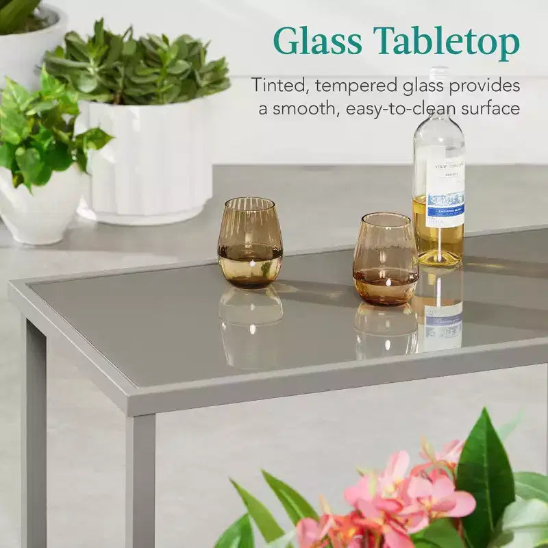 Ensemble de conversation d'extérieur 4 pièces en textilène pour terrasse avec causeuse et table Best Choice Products