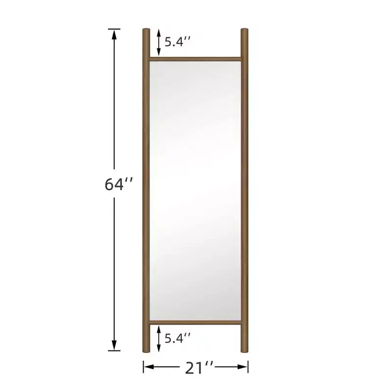 Dovelina Miroir sur pied rectangulaire avec cadre en bois
