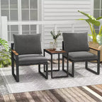 Costway Ensemble de Meubles de Jardin 5 Pièces avec Coussins Moelleux Design Compact Cadre en Aluminium