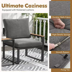 Costway Ensemble de Meubles de Jardin 5 Pièces avec Coussins Moelleux Design Compact Cadre en Aluminium