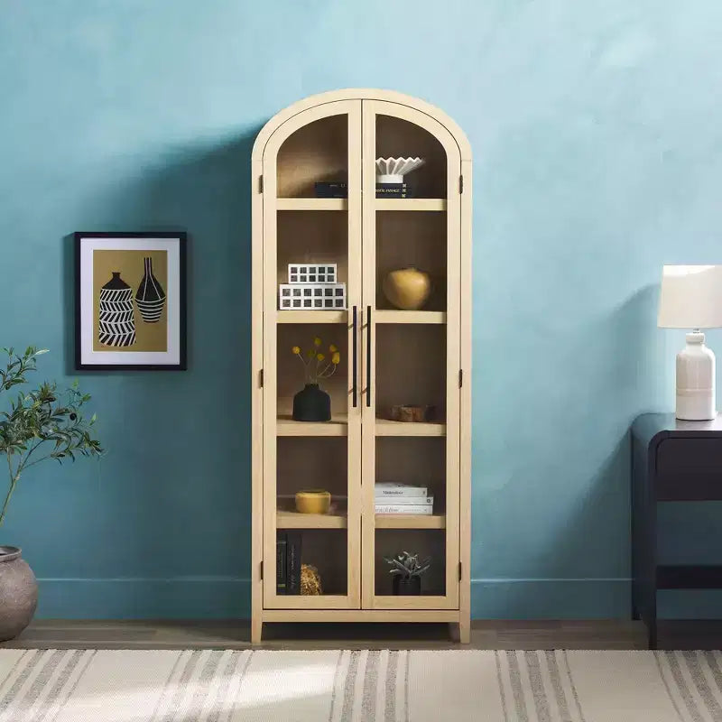 Bibliothèque-vitrine arquée Saracina Home à 5 étagères de 76 po