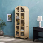 Bibliothèque-vitrine arquée Saracina Home à 5 étagères de 76 po