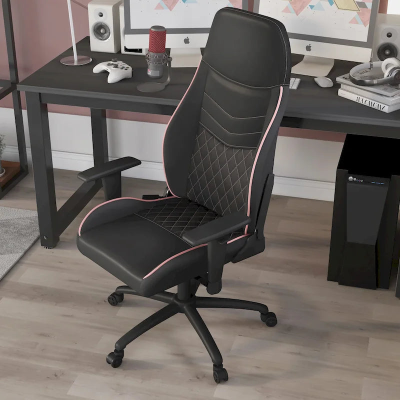 Joseff Black Faux Leather Reclining Gaming Chair by Furniture of America