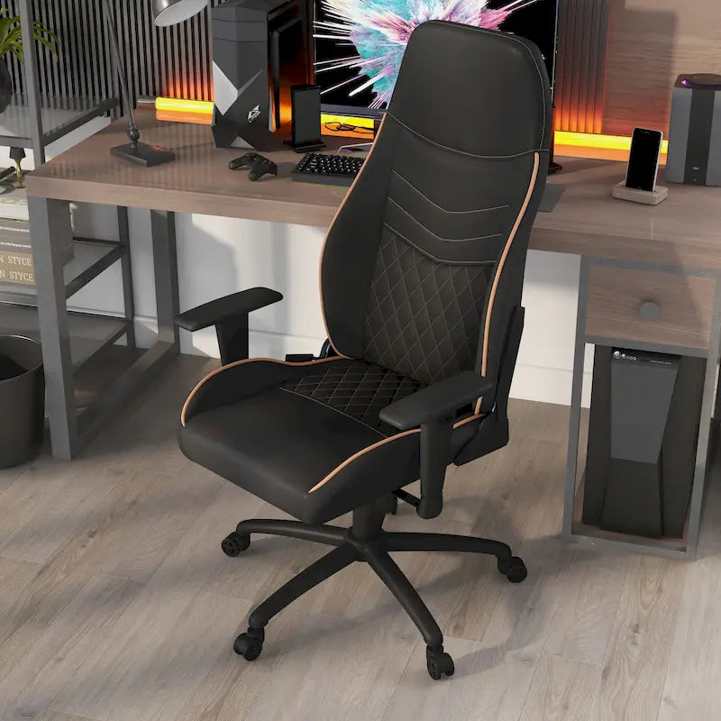 Joseff Black Faux Leather Reclining Gaming Chair by Furniture of America