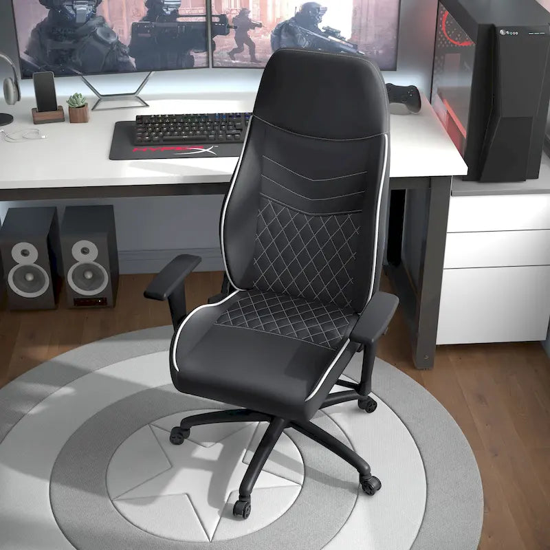 Joseff Black Faux Leather Reclining Gaming Chair by Furniture of America