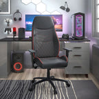 Joseff Black Faux Leather Reclining Gaming Chair by Furniture of America