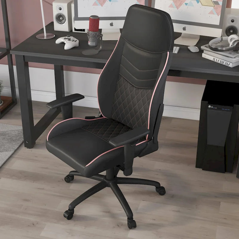 Joseff Black Faux Leather Reclining Gaming Chair by Furniture of America