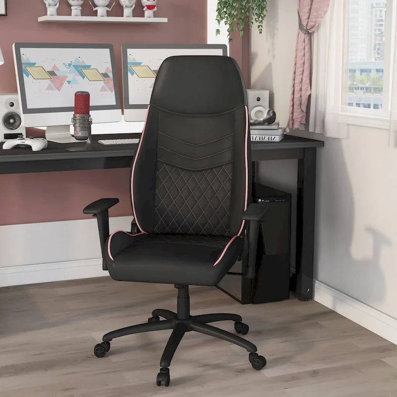 Joseff Black Faux Leather Reclining Gaming Chair by Furniture of America