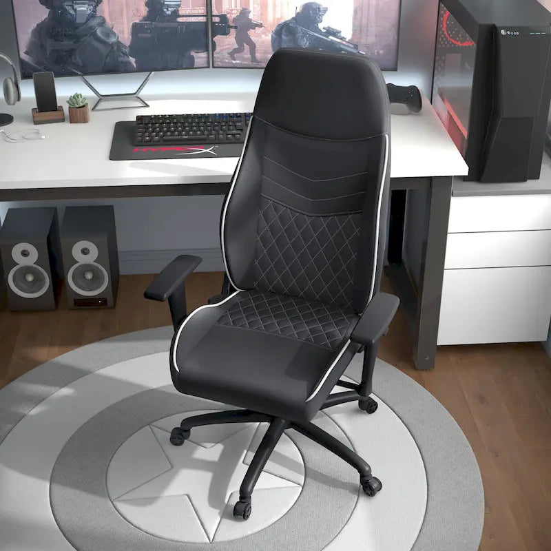 Joseff Black Faux Leather Reclining Gaming Chair by Furniture of America