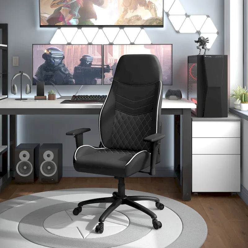Joseff Black Faux Leather Reclining Gaming Chair by Furniture of America