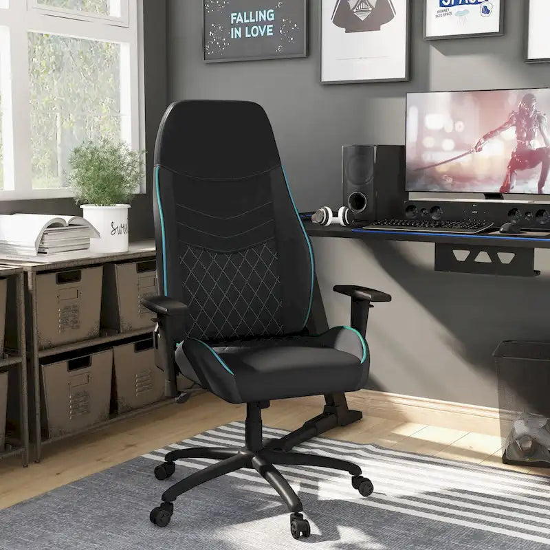 Joseff Black Faux Leather Reclining Gaming Chair by Furniture of America