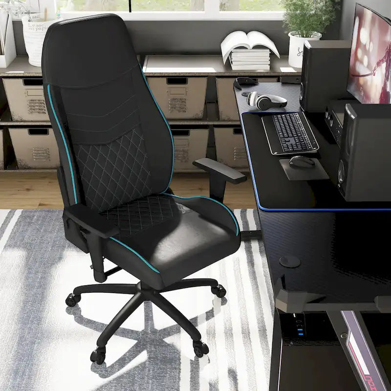 Joseff Black Faux Leather Reclining Gaming Chair by Furniture of America