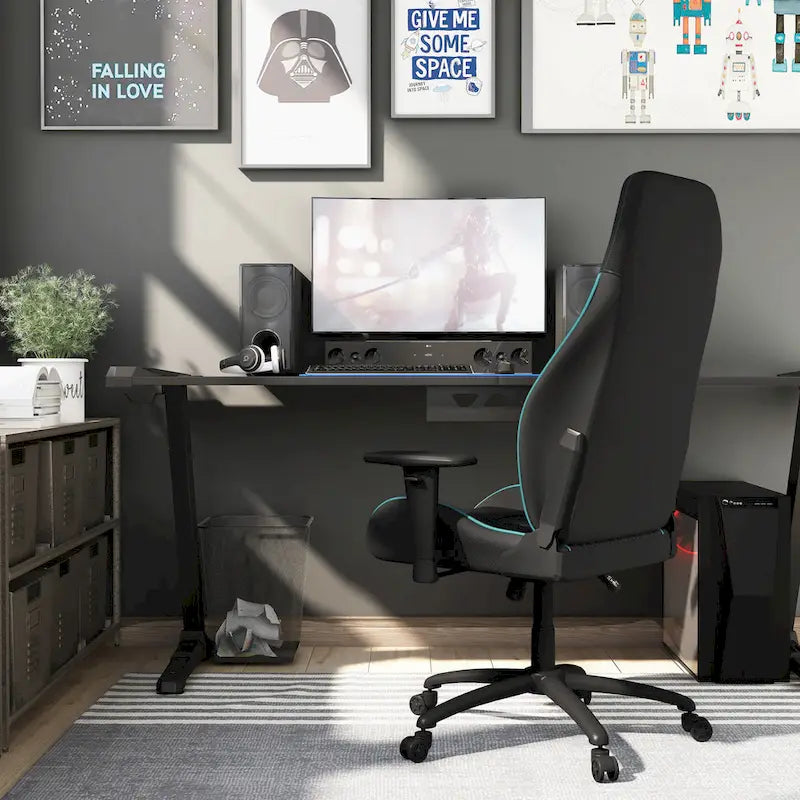 Joseff Black Faux Leather Reclining Gaming Chair by Furniture of America