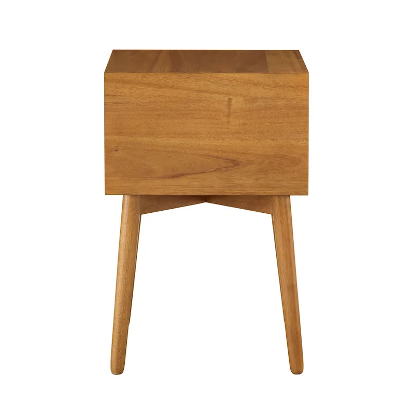 Table de chevet compacte à 2 tiroirs en bois style moderne du milieu du siècle DH BASIC par Denhour