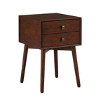 Table de chevet compacte à 2 tiroirs en bois style moderne du milieu du siècle DH BASIC par Denhour
