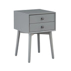 Table de chevet compacte à 2 tiroirs en bois style moderne du milieu du siècle DH BASIC par Denhour