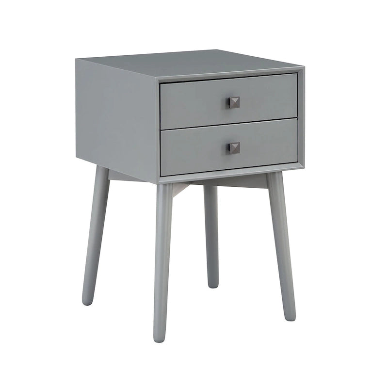 Table de chevet compacte à 2 tiroirs en bois style moderne du milieu du siècle DH BASIC par Denhour