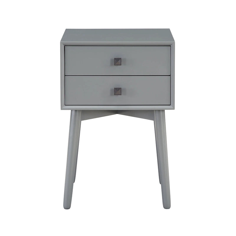Table de chevet compacte à 2 tiroirs en bois style moderne du milieu du siècle DH BASIC par Denhour
