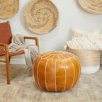 Leather Bohemian Pouf