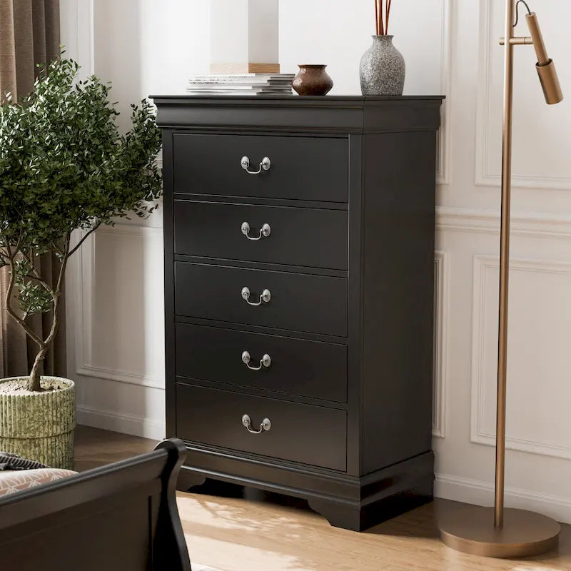 Furniture of America Devi Traditional Solid Wood 5-drawer Chest