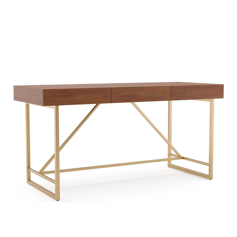Vaiz Modern 60-inch Metal 3-Drawer Computer Desk with Drawers by Furniture of America