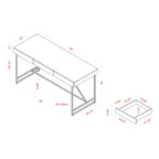 Vaiz Modern 60-inch Metal 3-Drawer Computer Desk with Drawers by Furniture of America