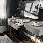 Vaiz Modern 60-inch Metal 3-Drawer Computer Desk with Drawers by Furniture of America