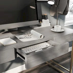 Vaiz Modern 60-inch Metal 3-Drawer Computer Desk with Drawers by Furniture of America