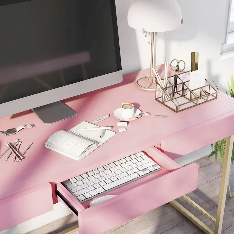 Vaiz Modern 60-inch Metal 3-Drawer Computer Desk with Drawers by Furniture of America