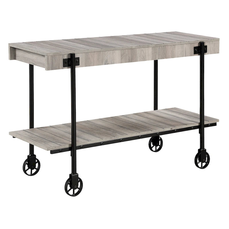 Hyssop Farmhouse 47-inch Metal 1-Shelf Console Table by Furniture of America