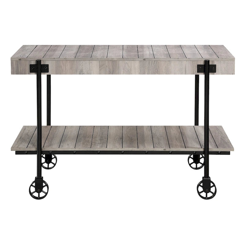 Hyssop Farmhouse 47-inch Metal 1-Shelf Console Table by Furniture of America