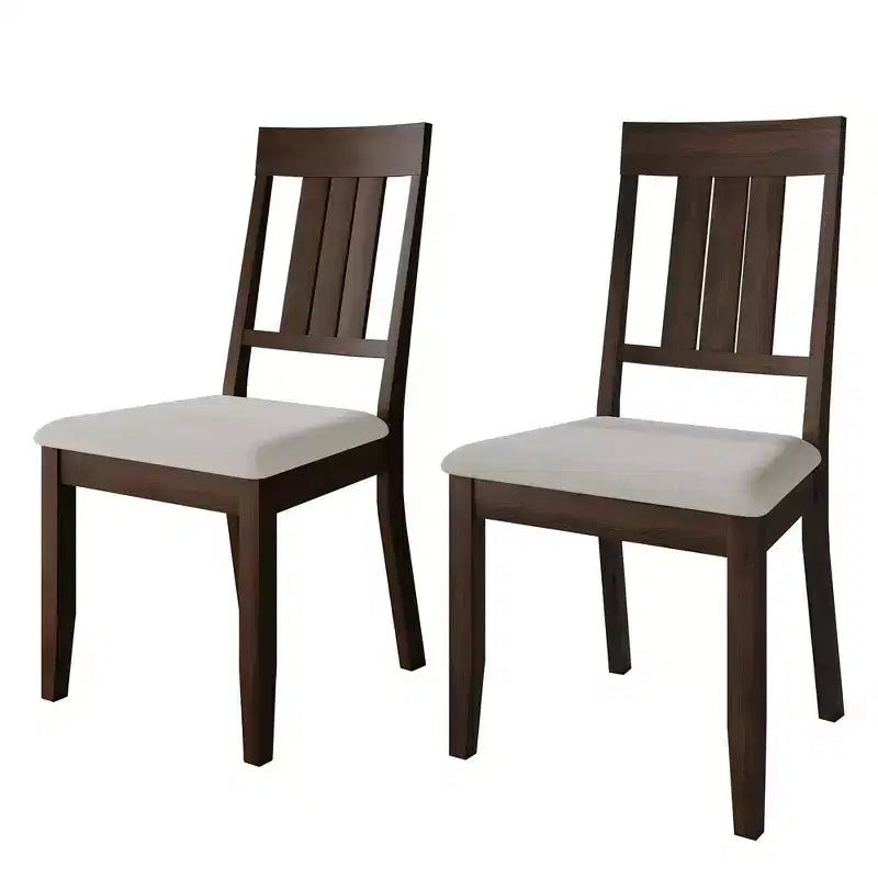 Chaise de salle à manger en bois ChaletPosh avec housse gris chaud (Lot de 2)