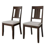 Chaise de salle à manger en bois ChaletPosh avec housse gris chaud (Lot de 2)
