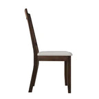 Chaise de salle à manger en bois ChaletPosh avec housse gris chaud (Lot de 2)