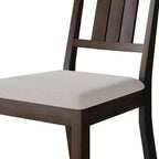 Chaise de salle à manger en bois ChaletPosh avec housse gris chaud (Lot de 2)