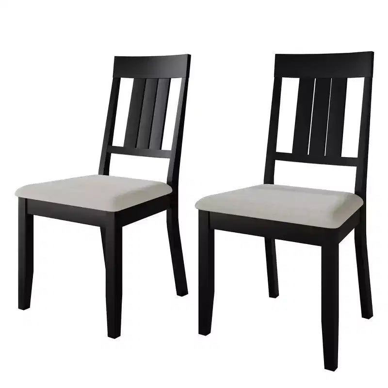 Chaise de salle à manger en bois ChaletPosh avec housse gris chaud (Lot de 2)