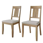 Chaise de salle à manger en bois ChaletPosh avec housse gris chaud (Lot de 2)