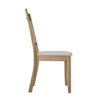 Chaise de salle à manger en bois ChaletPosh avec housse gris chaud (Lot de 2)