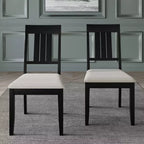 Chaise de salle à manger en bois ChaletPosh avec housse gris chaud (Lot de 2)