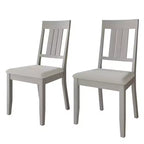 Chaise de salle à manger en bois ChaletPosh avec housse gris chaud (Lot de 2)