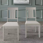 Chaise de salle à manger en bois ChaletPosh avec housse gris chaud (Lot de 2)
