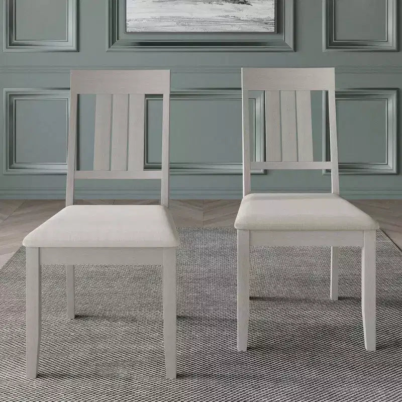 Chaise de salle à manger en bois ChaletPosh avec housse gris chaud (Lot de 2)
